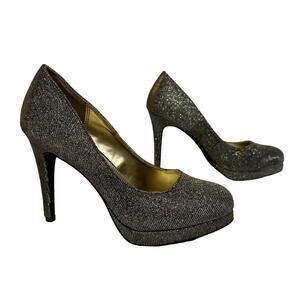 Glitter Platform Stiletto Pumps Womens 7.5 Special Occasion Sparkle Dressy Heels